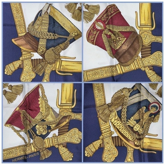 HERMÈS “Grand Uniforme” 100% Silk Scarf - Picture 4 of 10